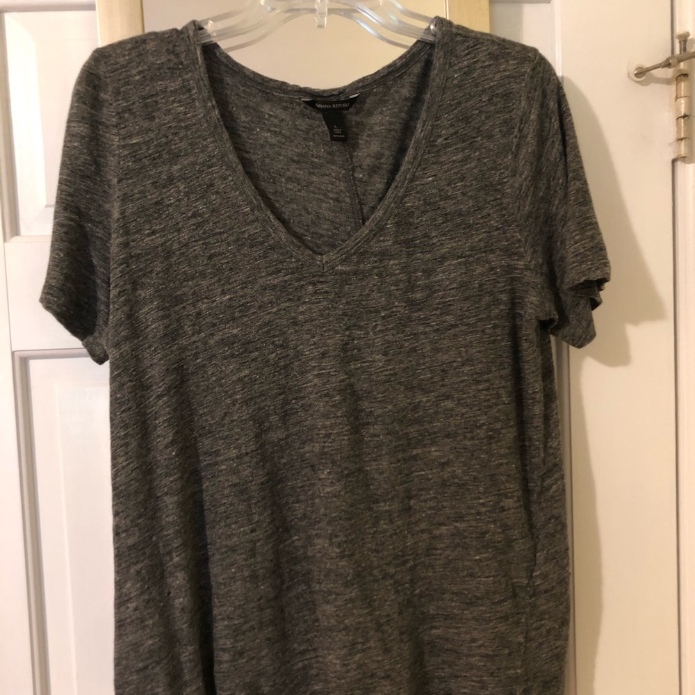 Soft Linen Banana Republic Gray T-shirt Sz Large